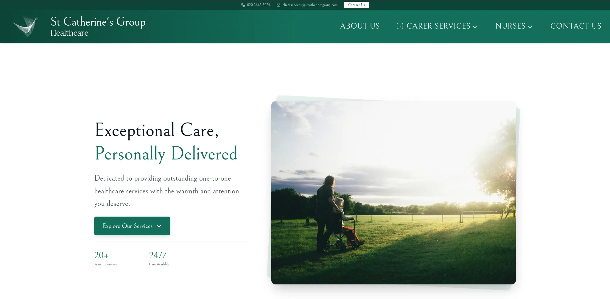 Screenshot of the St Catherine's Group website